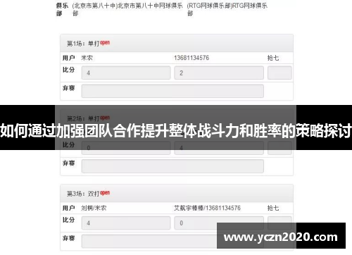 如何通过加强团队合作提升整体战斗力和胜率的策略探讨